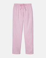 Women's Brushed Cotton Westwood Pink Stripe Pyjama Bottoms, by British Boxers (pack shot, front).