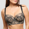 Model wearing Empreinte 'Agathe' Black Bustier (front view).