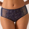 Model wearing 'Agathe' Cobalt (Midnight Blue) Full Brief, by Empreinte.