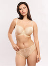 Model wearing 'Amour' Cream Brief, by Empreinte (front view).