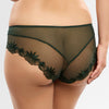 Model wearing 'Anouk' Emerald Green Shorty, by Empreinte (back view, close up).
