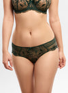 Model wearing 'Anouk' Emerald Green Shorty, by Empreinte (front view).