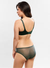 Model wearing 'Anouk' Emerald Green Brief, by Empreinte (back view).