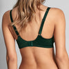 Model wearing 'Cassiopee' Seamless Bra in Emerald, by Empreinte.