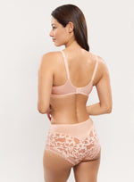 Model wearing 'Leia' Pale Pink Panty, by Empreinte (back view).