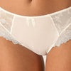 Model wearing 'Louise' Cream Deep Brief/Panty, by Empreinte (detail).