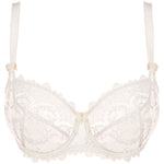 'Louise' Cream Low-neck Bra, by Empreinte (pack shot, front).