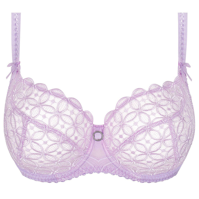 Empreinte 'Romy' Lilac Low-Necked Half Cup Bra (pack shot, front).