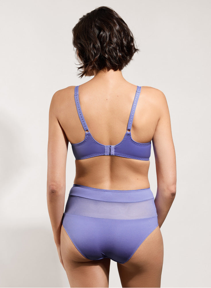 Model wearing 'Tess' Lavender Panty, by Empreinte (back view).