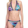 Model wearing 'Bali' Multicolour Halterneck Bikini Set, by Gottex (close-up).