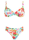 'Donatella' Multicolour Underwired Bikini Set, by Janine Robin (pack shot, front view).