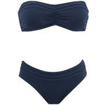 Janine Robin 'Grace' Navy Blue Bandeau Bikini Set (pack shot, front).