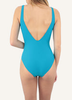 Janine Robin 'Darling' Turquoise Blue Plunge Swimsuit