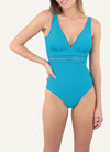 Janine Robin 'Darling' Turquoise Blue Plunge Swimsuit