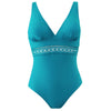 Janine Robin 'Darling' Turquoise Blue Plunge Swimsuit