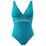 Janine Robin 'Darling' Turquoise Blue Plunge Swimsuit