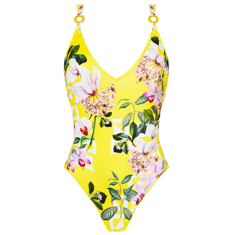 Lise Charmel 'Jardin Delice' Yellow Swimsuit (pack shot, front).