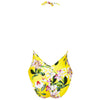 Lise Charmel 'Jardin Delice' Yellow Plunging Halterneck Swimsuit (pack shot, back).