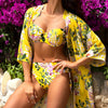 Model wearing Lise Charmel 'Jardin Delice' Yellow Beach Tunic,