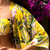 Model wearing Lise Charmel 'Jardin Delice' Yellow Beach Tunic (detail)