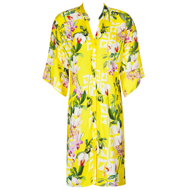 Lise Charmel 'Jardin Delice' Yellow Beach Tunic (pack shot, front).