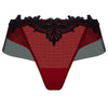 'Belissime Inconnue' Red and Black Shorty, from Lise Charmel (front view).