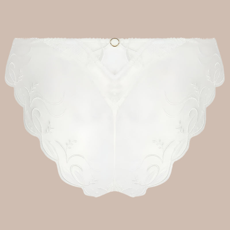 'Bellissime Amour' Ivory Italian Brief, by Lise Charmel (pack shot, back view).