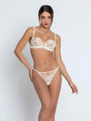 Model wearing 'Bellissime Amour' Ivory Half Cup Bra, by Lise Charmel (front view).