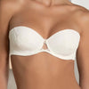 Model wearing Lise Charmel 'Bellissime Amour' Ivory Contour Strapless Bra (front view).