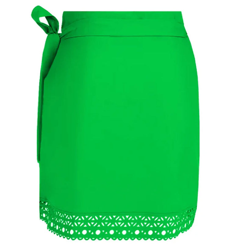 'Ajourage Couture' Green Pareo/Wrap Skirt, by Lise Charmel (pack shot, back).