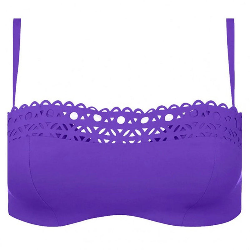 Lise Charmel 'Ajourage Couture' Padded Strapless Bikini Top in Iris Couture (Purple)