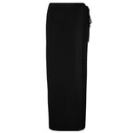 'Ajourage Couture' Black Long Pareo Skirt, by Lise Charmel (pack shot, front view).