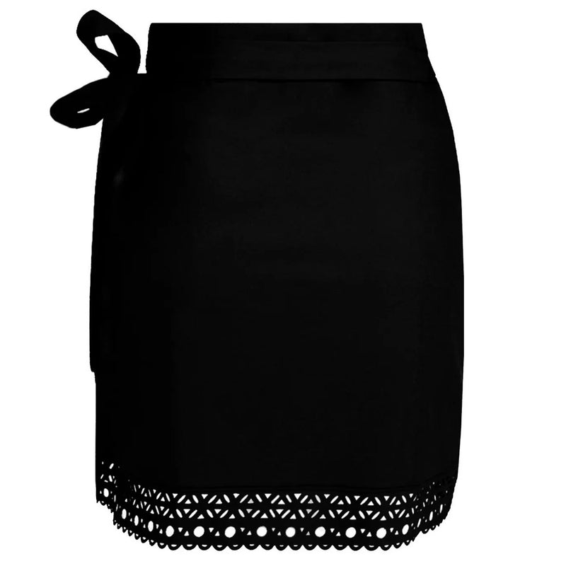 'Ajourage Couture' Pareo in Black, by Lise Charmel (pack shot, back view).