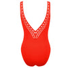 'Ajourage Couture' Orange Non-Underwired Swimsuit, by Lise Charmel (pack shot, back).