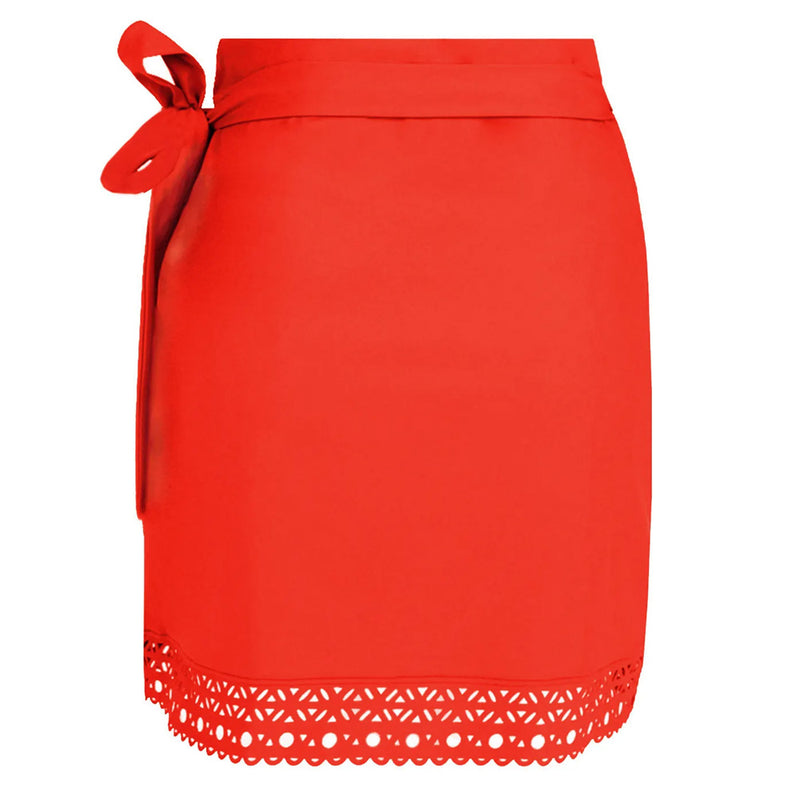 'Ajourage Couture' Orange Pareo/Wrap Skirt, by Lise Charmel (pack shot, back view).
