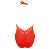 Lise Charmel 'Ajourage Couture' Orange Plunging Back Halterneck Swimsuit (pack shot, back).