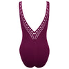 'Ajourage Couture' Prune Non-Underwired Swimsuit, by Lise Charmel (back view).