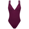 'Ajourage Couture' Prune Non-Underwired Swimsuit, by Lise Charmel (front view).