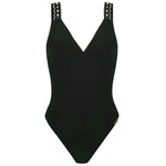 'Ajourage Couture' Black Non-Underwired Swimsuit, by Lise Charmel (pack shot, front view).