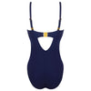 'Classe Nautique' Navy Blue Non-Underwired Padded Swimsuit, by Lise Charmel (pack shot, back view).