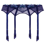 'Déesse Désirs' Midnight Blue Suspender Belt, by Lise Charmel (pack shot, front).