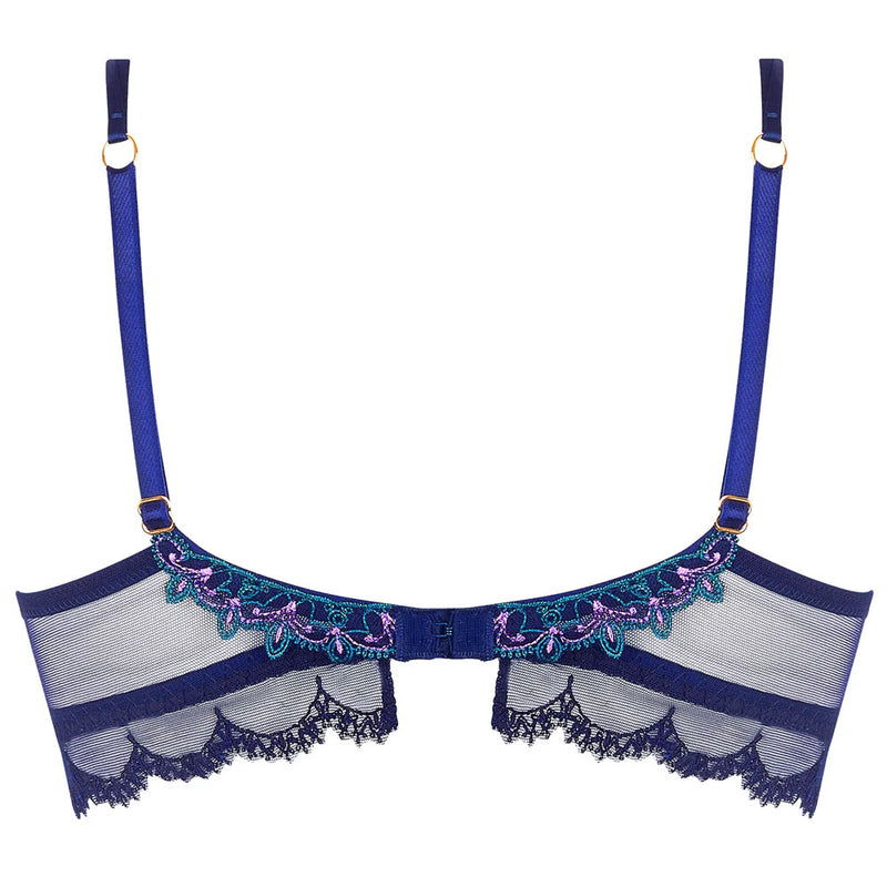 'Déesse Désirs' Midnight Blue Padded Plunge Bra, by Lise Charmel (pack shot, back).