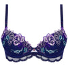 'Déesse Désirs' Midnight Blue Padded Plunge Bra, by Lise Charmel (pack shot, front).