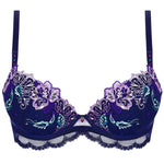 'Déesse Désirs' Midnight Blue Padded Plunge Bra, by Lise Charmel (pack shot, front).