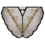 'Deesse en Glam' Italian Brief in black and gold by Lise Charmel (pack shot, back).
