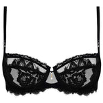 'Desirs de Venise' Black Balconette Bra, by Lise Charmel (pack shot, front view).