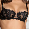 Model wearing 'Desirs de Venise' Vertical Seam Half Cup Bra, by Lise Charmel (front view close-up).