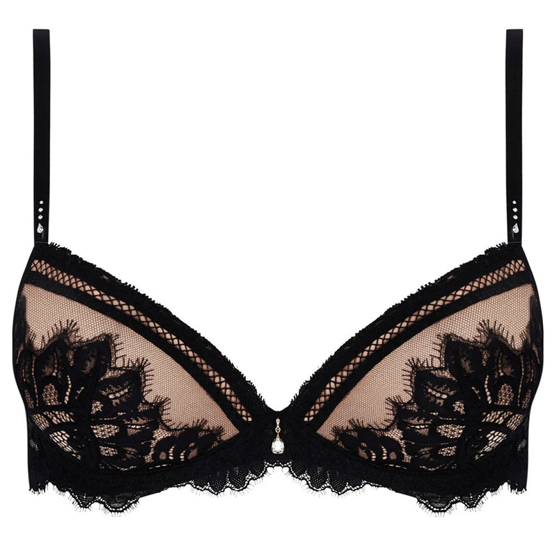 'Desirs de Venise' Black Contour Bra, by Lise Charmel (pack shot, front view).