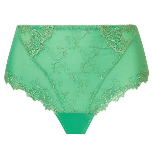 'Dressing Floral' High Waist Brief in Dressing Emeraude (Green), by Lise Charmel (pack shot, front).
