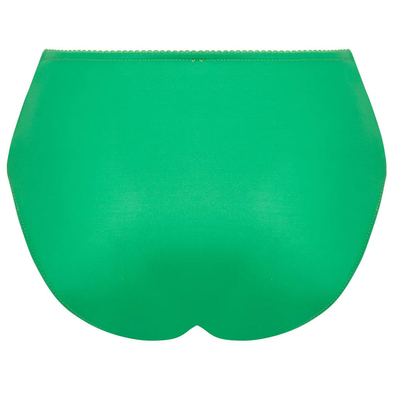 'Dressing Floral' Green High Waist Full Brief, by Lise Charmel (pack shot, back).